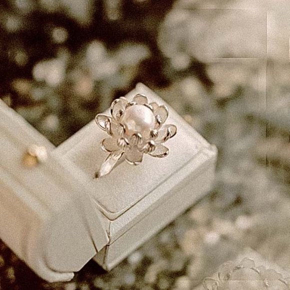 925 Sterling Silver Genuine Freshwater Pearl Ring Resizable Dainty Open Ring Her - Picture 10 of 10